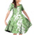 Hawaiian Lei Day Family Matching Off Shoulder Short Dress and Hawaiian Shirt Green Hibiscus Flowers Lei Art