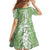 Hawaiian Lei Day Family Matching Summer Maxi Dress and Hawaiian Shirt Green Hibiscus Flowers Lei Art