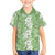 Hawaiian Lei Day Family Matching Summer Maxi Dress and Hawaiian Shirt Green Hibiscus Flowers Lei Art