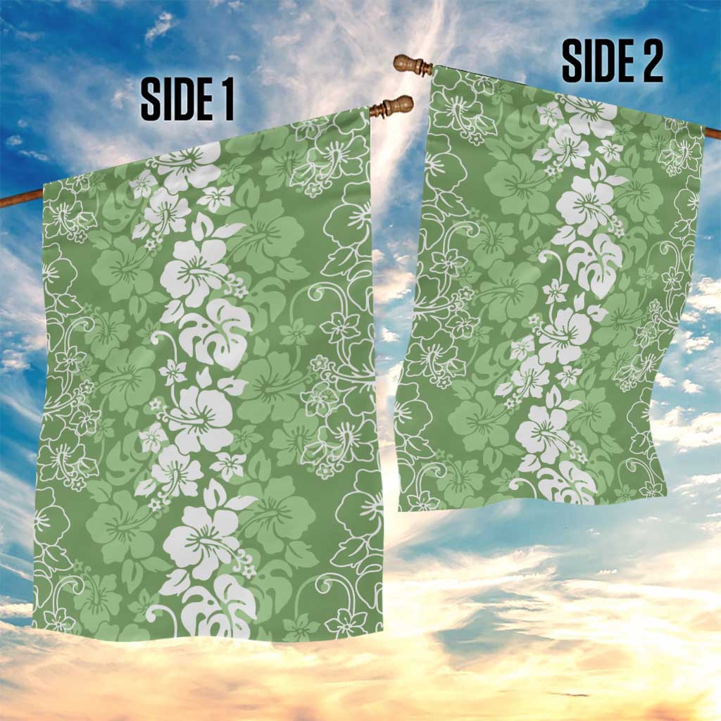 Hawaiian Lei Day Garden Flag Green Hibiscus Flowers Lei Art LT9 - Polynesian Pride