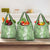 Hawaiian Lei Day Grocery Bag Green Hibiscus Flowers Lei Art