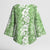 Hawaiian Lei Day Kimono Sleeve Blouse Green Hibiscus Flowers Lei Art - Polynesian Pride