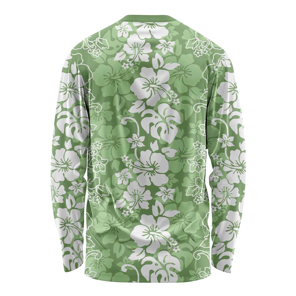 Hawaiian Lei Day Long Sleeve Shirt Green Hibiscus Flowers Lei Art LT9 - Polynesian Pride