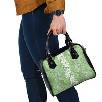 Hawaiian Lei Day Shoulder Handbag Green Hibiscus Flowers Lei Art LT9 - Polynesian Pride