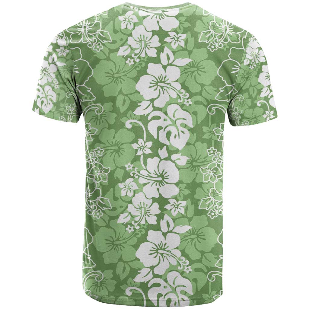 Hawaiian Lei Day T Shirt Green Hibiscus Flowers Lei Art