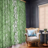 Hawaiian Lei Day Window Curtain Green Hibiscus Flowers Lei Art LT9 - Polynesian Pride