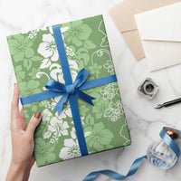 Hawaiian Lei Day Wrapping Paper Green Hibiscus Flowers Lei Art - Polynesian Pride