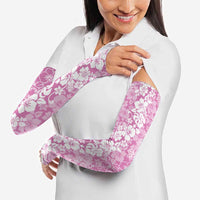 Hawaiian Lei Day Arm Sleeves Pink Hibiscus Flowers Lei Art - Polynesian Pride