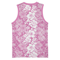 Hawaiian Lei Day Basketball Jersey Pink Hibiscus Flowers Lei Art LT9 - Polynesian Pride