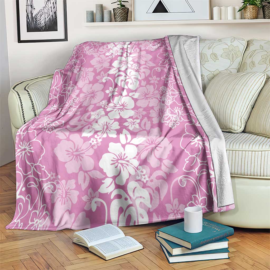 Hawaiian Lei Day Blanket Pink Hibiscus Flowers Lei Art LT9 Pink - Polynesian Pride