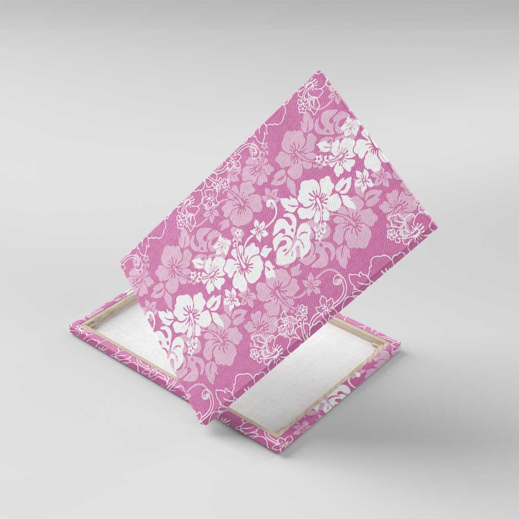Hawaiian Lei Day Canvas Wall Art Pink Hibiscus Flowers Lei Art LT9 With Frame Pink - Polynesian Pride