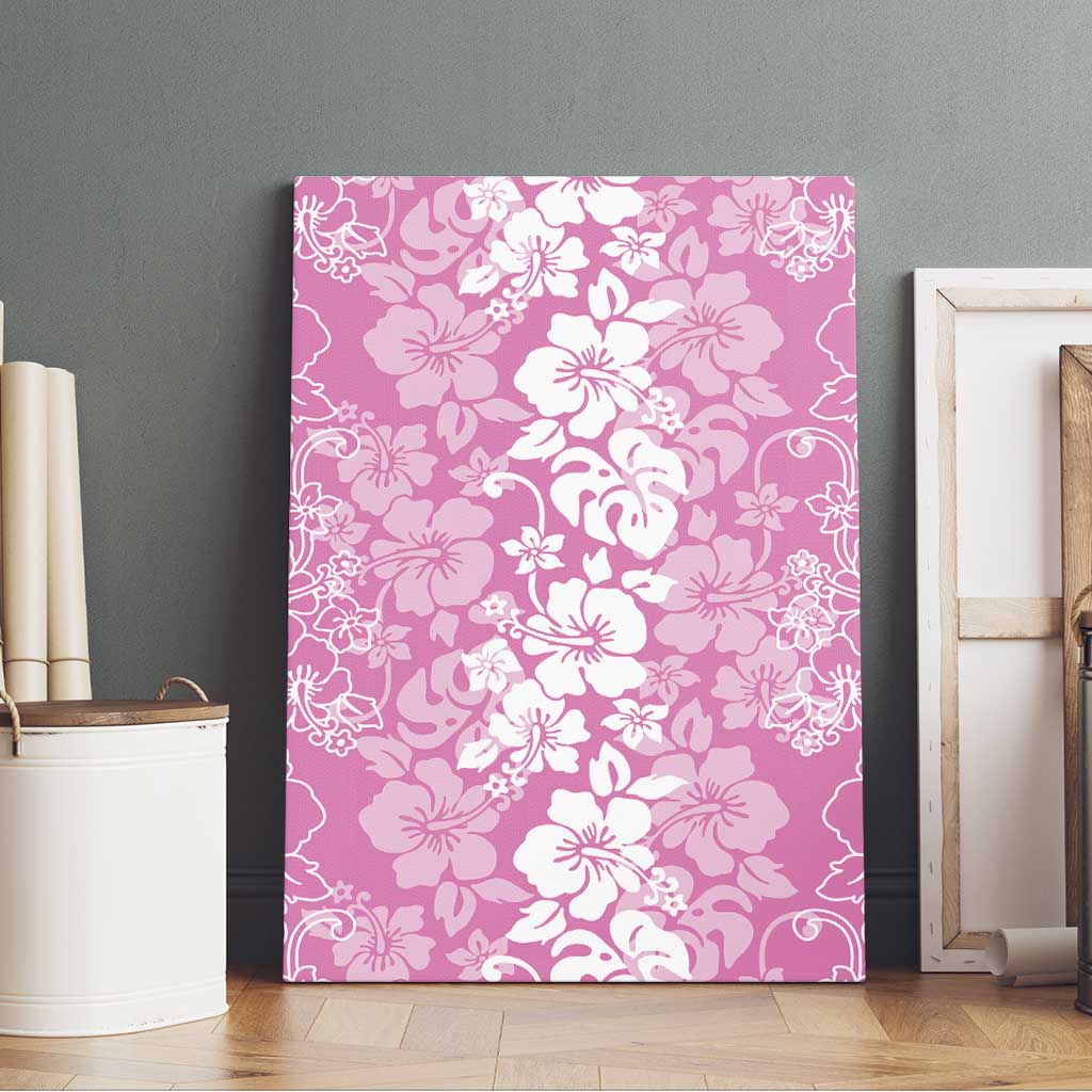 Hawaiian Lei Day Canvas Wall Art Pink Hibiscus Flowers Lei Art LT9 - Polynesian Pride