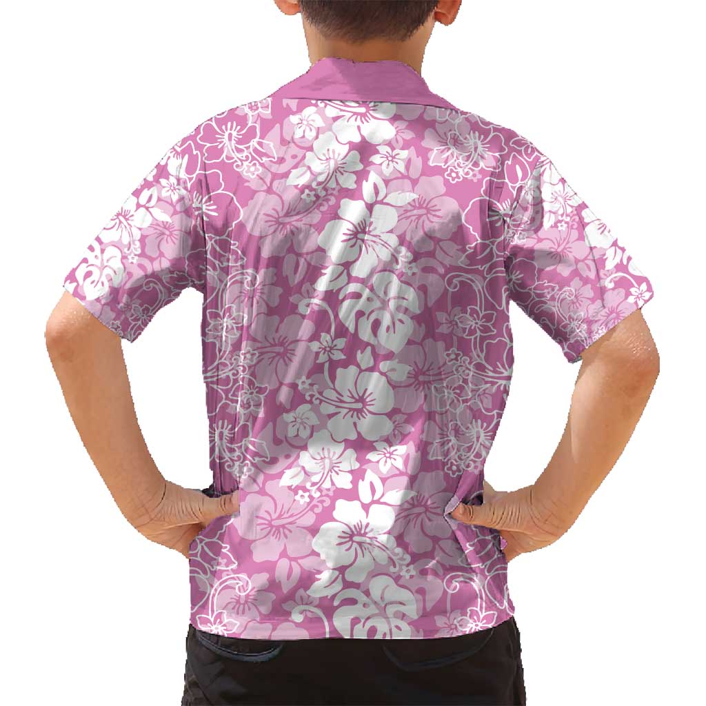 Hawaiian Lei Day Family Matching Puletasi and Hawaiian Shirt Pink Hibiscus Flowers Lei Art LT9 - Polynesian Pride