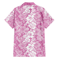 Hawaiian Lei Day Family Matching Puletasi and Hawaiian Shirt Pink Hibiscus Flowers Lei Art LT9 - Polynesian Pride