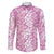 Hawaiian Lei Day Family Matching Short Sleeve Bodycon Dress and Hawaiian Shirt Pink Hibiscus Flowers Lei Art