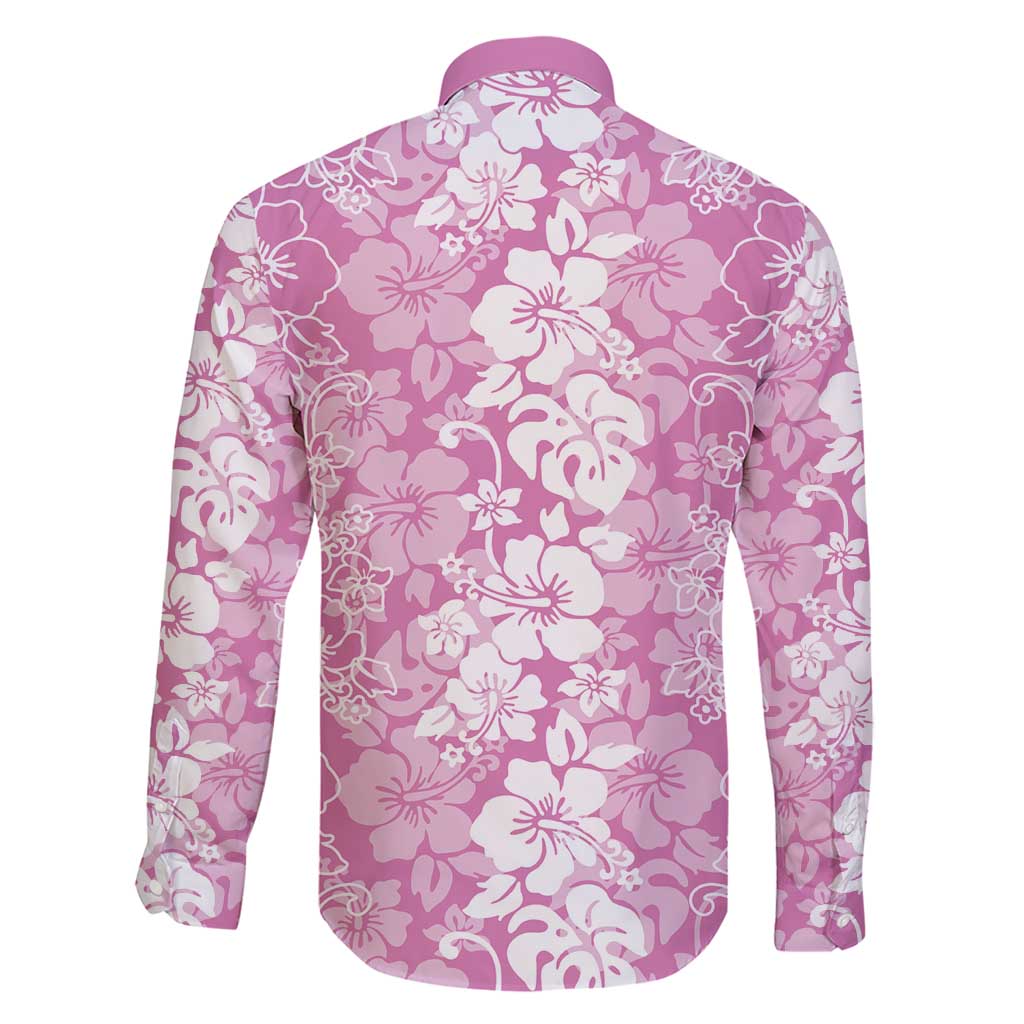 Hawaiian Lei Day Family Matching Short Sleeve Bodycon Dress and Hawaiian Shirt Pink Hibiscus Flowers Lei Art