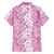 Hawaiian Lei Day Family Matching Summer Maxi Dress and Hawaiian Shirt Pink Hibiscus Flowers Lei Art