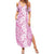 Hawaiian Lei Day Family Matching Summer Maxi Dress and Hawaiian Shirt Pink Hibiscus Flowers Lei Art