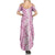 Hawaiian Lei Day Family Matching Summer Maxi Dress and Hawaiian Shirt Pink Hibiscus Flowers Lei Art