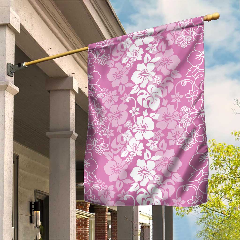 Hawaiian Lei Day Garden Flag Pink Hibiscus Flowers Lei Art LT9 House Flag Pink - Polynesian Pride