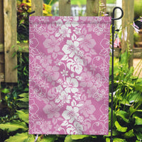 Hawaiian Lei Day Garden Flag Pink Hibiscus Flowers Lei Art LT9 Garden Flag Pink - Polynesian Pride