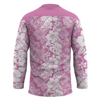 Hawaiian Lei Day Hockey Jersey Pink Hibiscus Flowers Lei Art - Polynesian Pride