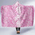 Hawaiian Lei Day Hooded Blanket Pink Hibiscus Flowers Lei Art