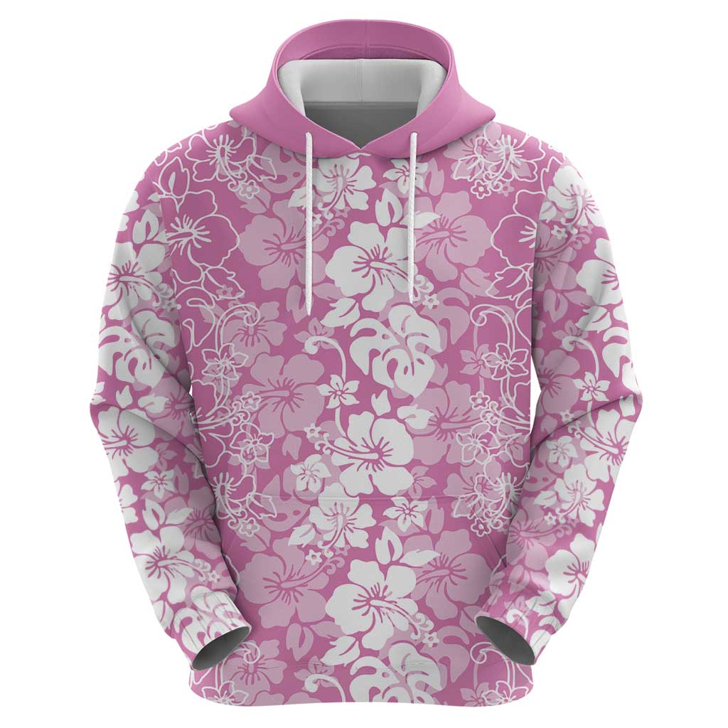 Hawaiian Lei Day Hoodie Pink Hibiscus Flowers Lei Art
