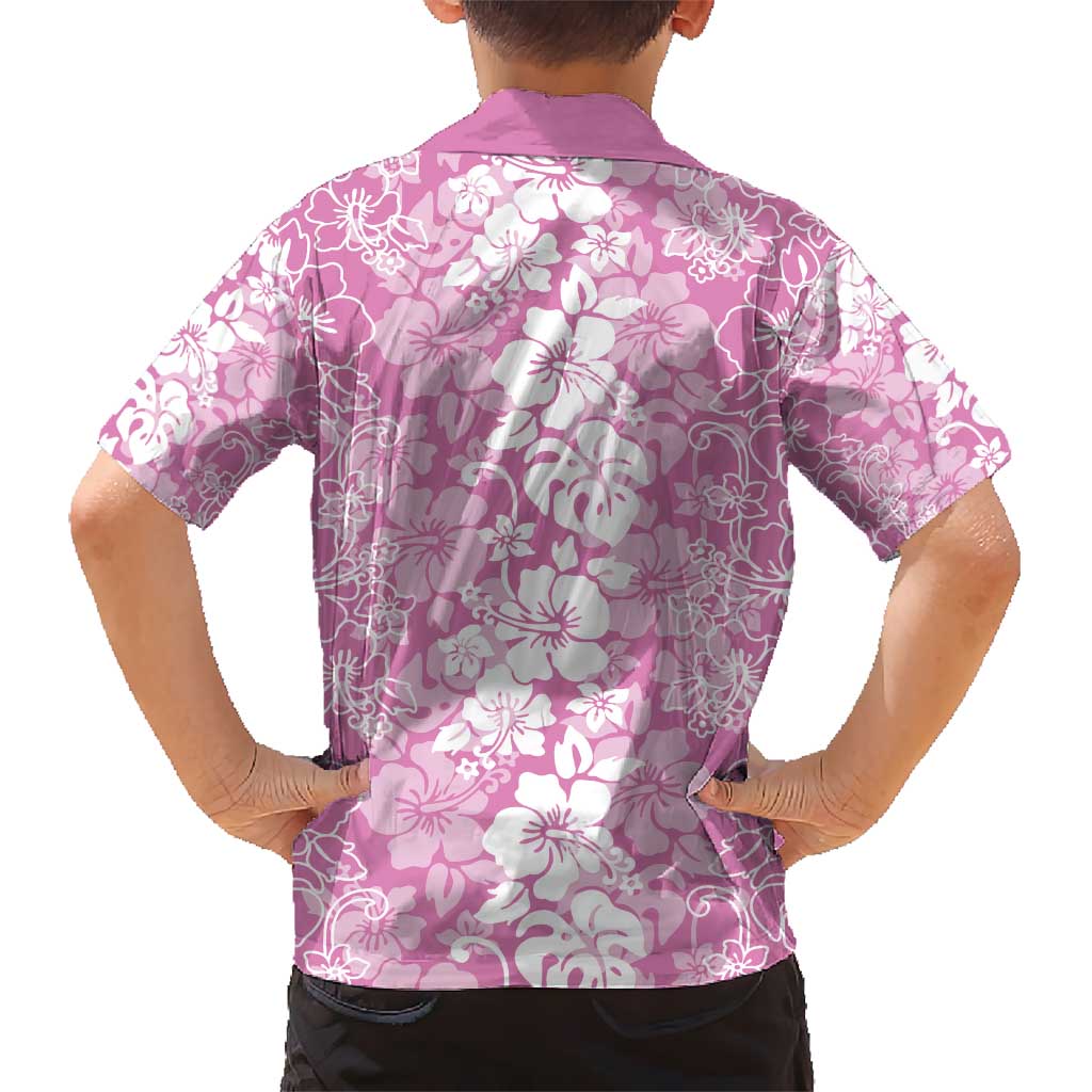 Hawaiian Lei Day Kid Hawaiian Shirt Pink Hibiscus Flowers Lei Art LT9 - Polynesian Pride