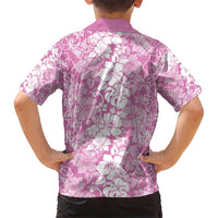 Hawaiian Lei Day Kid Hawaiian Shirt Pink Hibiscus Flowers Lei Art LT9 - Polynesian Pride