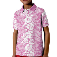 Hawaiian Lei Day Kid Polo Shirt Pink Hibiscus Flowers Lei Art