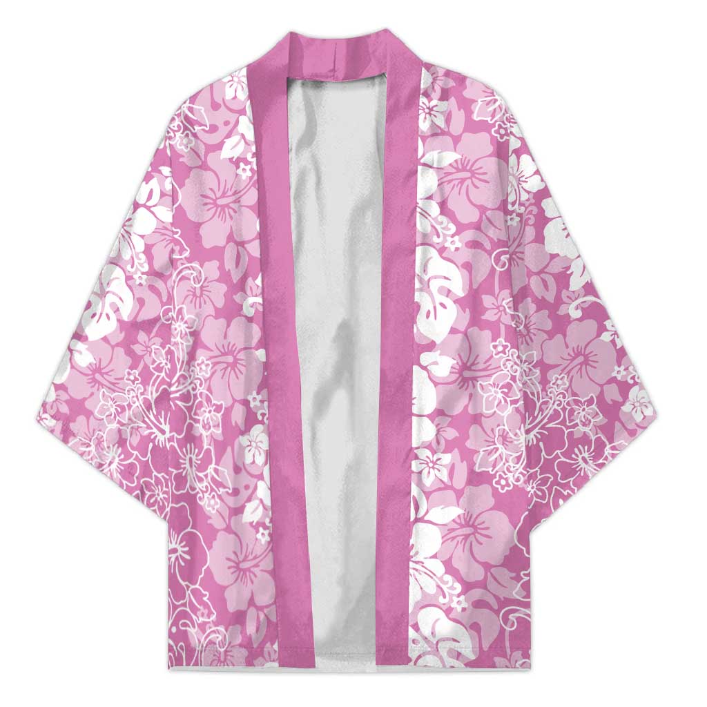 Hawaiian Lei Day Kimono Pink Hibiscus Flowers Lei Art - Polynesian Pride