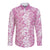 Hawaiian Lei Day Long Sleeve Button Shirt Pink Hibiscus Flowers Lei Art