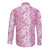 Hawaiian Lei Day Long Sleeve Button Shirt Pink Hibiscus Flowers Lei Art