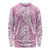 Hawaiian Lei Day Long Sleeve Shirt Pink Hibiscus Flowers Lei Art