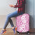 Hawaiian Lei Day Luggage Cover Pink Hibiscus Flowers Lei Art