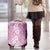 Hawaiian Lei Day Luggage Cover Pink Hibiscus Flowers Lei Art