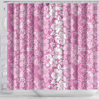 Hawaiian Lei Day Shower Curtain Pink Hibiscus Flowers Lei Art