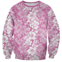 Hawaiian Lei Day Sweatshirt Pink Hibiscus Flowers Lei Art LT9 Unisex Pink - Polynesian Pride