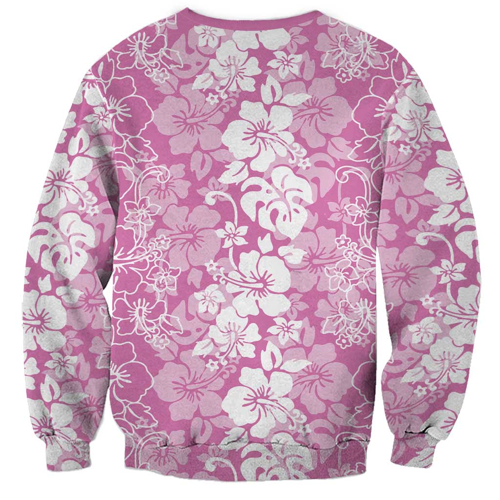 Hawaiian Lei Day Sweatshirt Pink Hibiscus Flowers Lei Art LT9 - Polynesian Pride