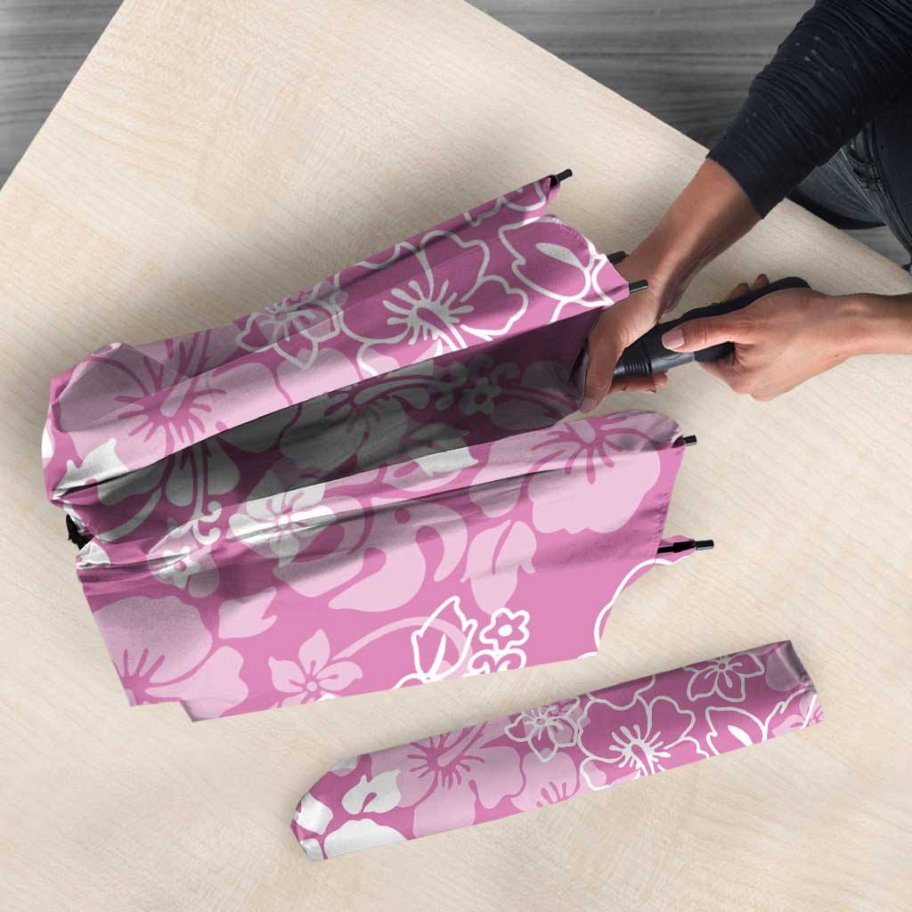 Hawaiian Lei Day Umbrella Pink Hibiscus Flowers Lei Art - Polynesian Pride