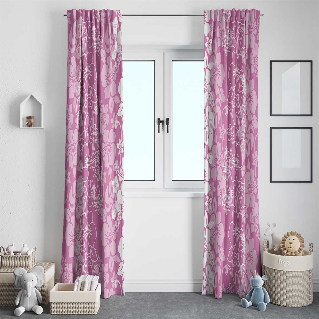 Hawaiian Lei Day Window Curtain Pink Hibiscus Flowers Lei Art LT9 - Polynesian Pride