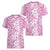 Hawaiian Lei Day Women V-Neck T-Shirt Pink Hibiscus Flowers Lei Art