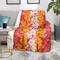 Hawaiian Lei Day Blanket Red Hibiscus Flowers Lei Art LT9 - Polynesian Pride