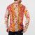 Hawaiian Lei Day Button Sweatshirt Red Hibiscus Flowers Lei Art