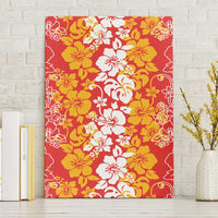 Hawaiian Lei Day Canvas Wall Art Red Hibiscus Flowers Lei Art