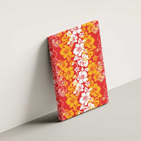 Hawaiian Lei Day Canvas Wall Art Red Hibiscus Flowers Lei Art