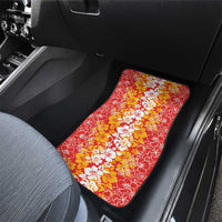 Hawaiian Lei Day Car Mats Red Hibiscus Flowers Lei Art