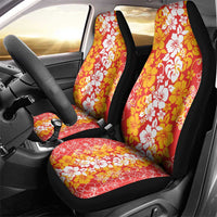 Hawaiian Lei Day Car Seat Cover Red Hibiscus Flowers Lei Art