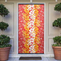 Hawaiian Lei Day Door Cover Red Hibiscus Flowers Lei Art - Polynesian Pride